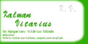 kalman vitarius business card